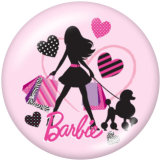 Painted metal 20mm snap buttons  girls Print