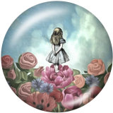 Painted metal 20mm snap buttons  girl Print