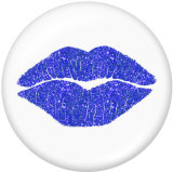 Painted metal 20mm snap buttons  Lips Print