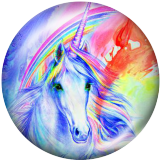 Painted metal 20mm snap buttons  unicorn Print