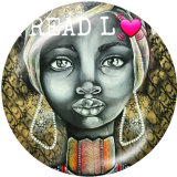 Painted metal 20mm snap buttons   girl  Print