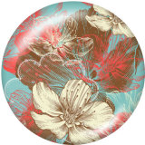 Painted metal 20mm snap buttons   Flower  Print