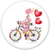 Painted metal 20mm snap buttons   bicycle  Butterfly  Print