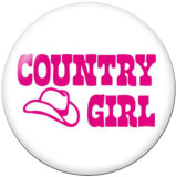 Painted metal 20mm snap buttons  Country girl Print