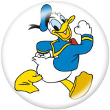 Painted metal 20mm snap buttons  Donald Duck Print
