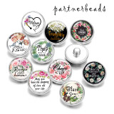 Painted metal 20mm snap buttons   Bless You  Print