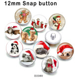 10pcs/lot  Christmas  Cat  glass  picture printing products of various sizes  Fridge magnet cabochon