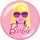 Painted metal 20mm snap buttons  Barbie doll Print