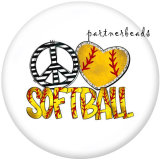 Painted metal 20mm snap buttons  softball MOM  Print