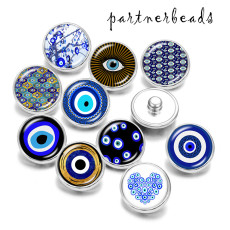 Painted metal 20mm snap buttons   pattern  eye Print