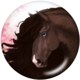 Painted metal 20mm snap buttons  horse   Print