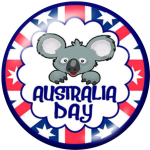 Painted metal 20mm snap buttons  Koala in Australia Print