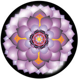 Painted metal 20mm snap buttons  mandala flower decorative pattern Print
