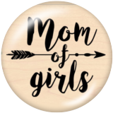 Painted metal 20mm snap buttons  MOM family Print