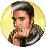 Painted metal 20mm snap buttons  Elvis Presley Print