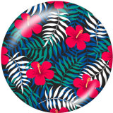 Painted metal 20mm snap buttons   Flower  Print