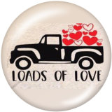 Painted metal 20mm snap buttons    Loads  Of  Love  Print