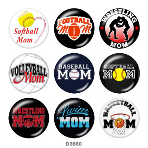 Painted metal 20mm snap buttons  MOM family Print