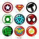 Painted metal 20mm snap buttons  Marvel