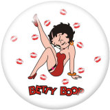 Painted metal 20mm snap buttons  Betty boop Print
