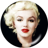 Painted metal 20mm snap buttons  Marilyn Monroe Print