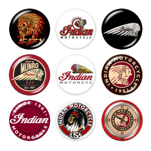 Painted metal 20mm snap buttons  Motorcycle Car  Auto Logos Print