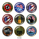 Painted metal 20mm snap buttons  soldier Print