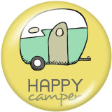 Painted metal 20mm snap buttons  CAR campers Print