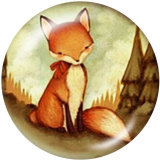 Painted metal 20mm snap buttons  fox Print