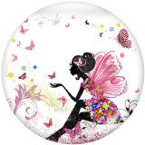 Painted metal 20mm snap buttons   bicycle  Butterfly  Print