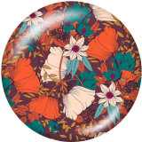 Painted metal 20mm snap buttons   Flower  Print