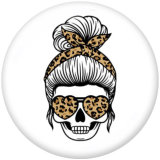 Painted metal 20mm snap buttons   skull  Print