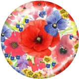Painted metal 20mm snap buttons  flower
