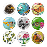 Painted metal 20mm snap buttons   Butterfly  Print
