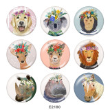 Painted metal 20mm snap buttons   Dog  Deer  Print
