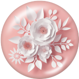 Painted metal 20mm snap buttons   flower Print