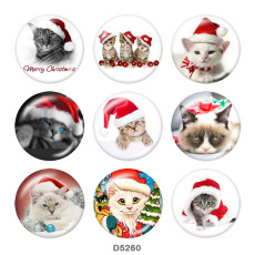 Painted metal 20mm snap buttons   Christmas  Print