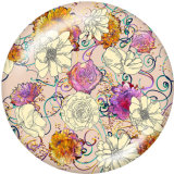 Painted metal 20mm snap buttons   Flower  Print