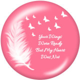 Painted metal 20mm snap buttons  Feather