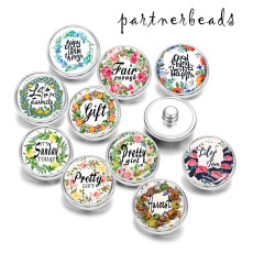 Painted metal 20mm snap buttons    Faith  Hope  Print