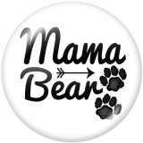 Painted metal 20mm snap buttons  MOM mama  bear Print