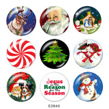 Painted metal 20mm snap buttons   Christmas  Print