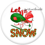 Painted metal 20mm snap buttons   Snowman  Flower  Print