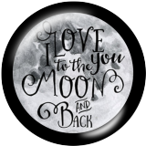 Painted metal 20mm snap buttons  MOON love Print