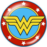 Painted metal 20mm snap buttons  Wonder woman