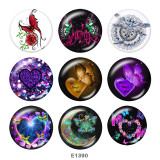 Painted metal 20mm snap buttons   Love  Butterfly  Print