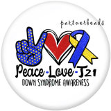 Painted metal 20mm snap buttons   Peace Love Hope  Print
