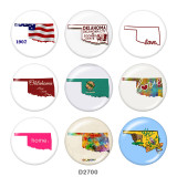 Painted metal 20mm snap buttons  Map Print