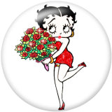 Painted metal 20mm snap buttons  Betty boop Print