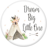 Painted metal 20mm snap buttons  dream Print